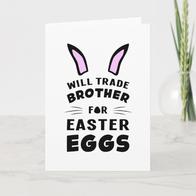 Happy Easter Bunny Animal Egg Cool Funny Gift Idea Card (Front)