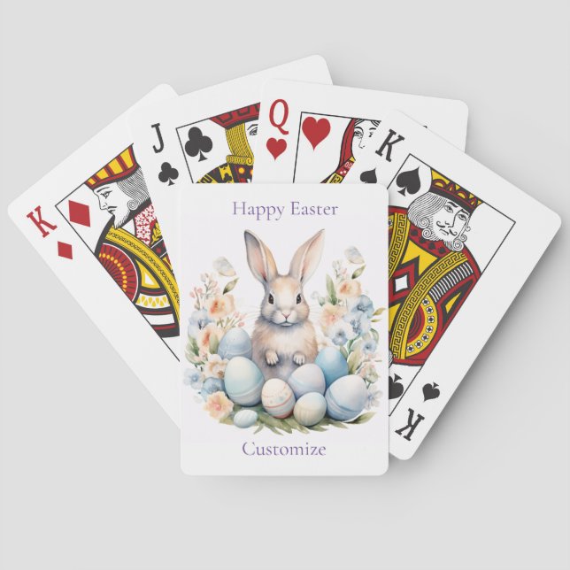 Happy Easter Bunny Basket Thunder_Cove Poker Cards (Back)