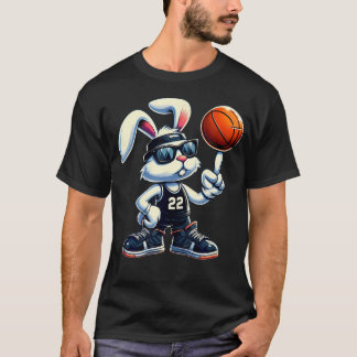 Happy Easter Bunny Basketball Kids Boys Sport Love T-Shirt
