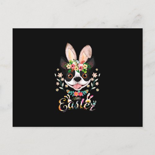 Happy Easter Bunny Boston Terrier Lovers With East Holiday Postcard