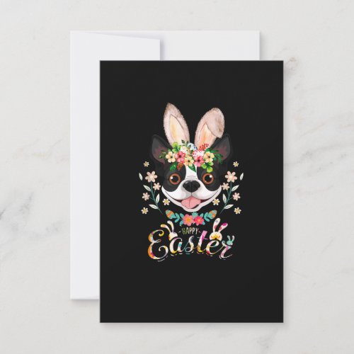 Happy Easter Bunny Boston Terrier Lovers With East RSVP Card