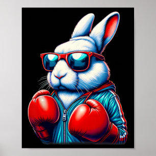 Happy Easter Bunny Boxing Rabbit Men Women Kid Poster