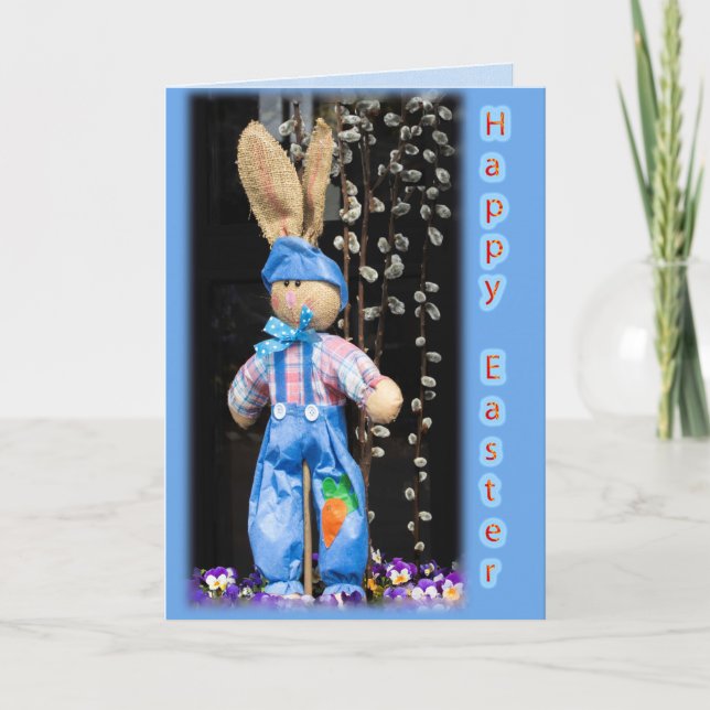 Happy Easter Bunny Boy Greeting Card (Front)