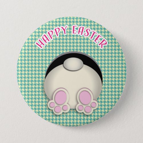 HAPPY EASTER bunny butt BUTTON