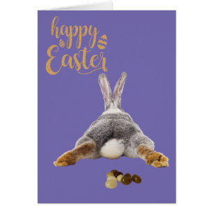 Happy Easter Bunny Butt Tail Brown Jelly Beans Cards