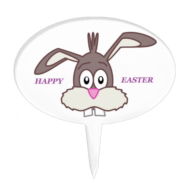"HAPPY EASTER" BUNNY CAKE TOPPER (Front)