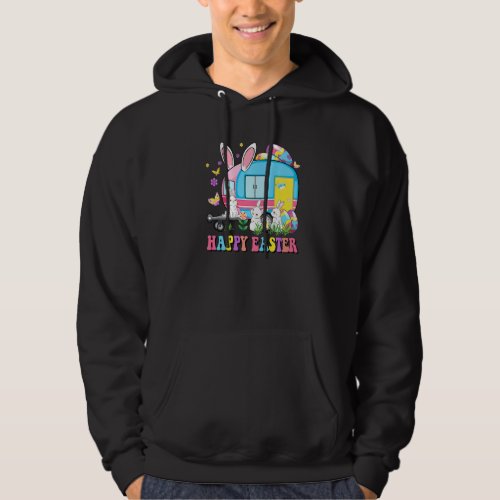 Happy Easter Bunny Camping Easter Bunny Camper Cam Hoodie