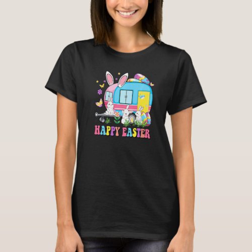 Happy Easter Bunny Camping Easter Bunny Camper Cam T_Shirt