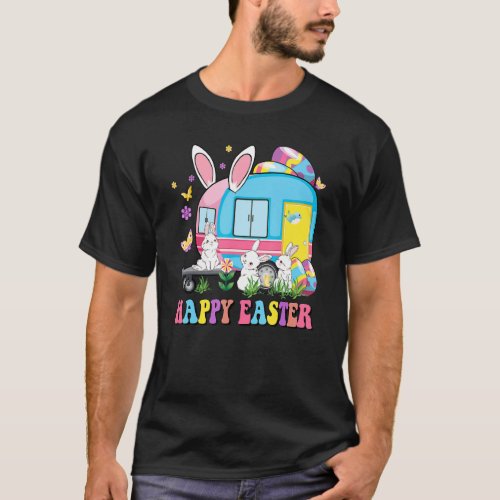 Happy Easter Bunny Camping Easter Bunny Camper Cam T_Shirt