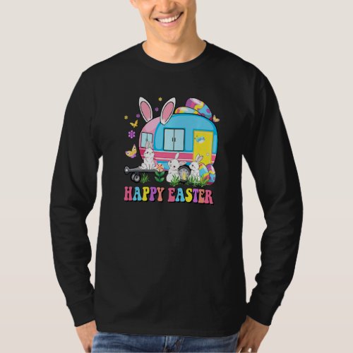 Happy Easter Bunny Camping Easter Bunny Camper Cam T_Shirt