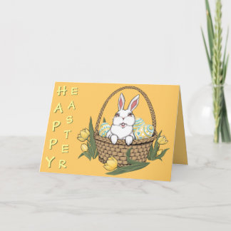 Happy Easter Bunny Card Custom or Blank Card