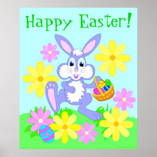 Cartoon Rabbit Posters | Zazzle