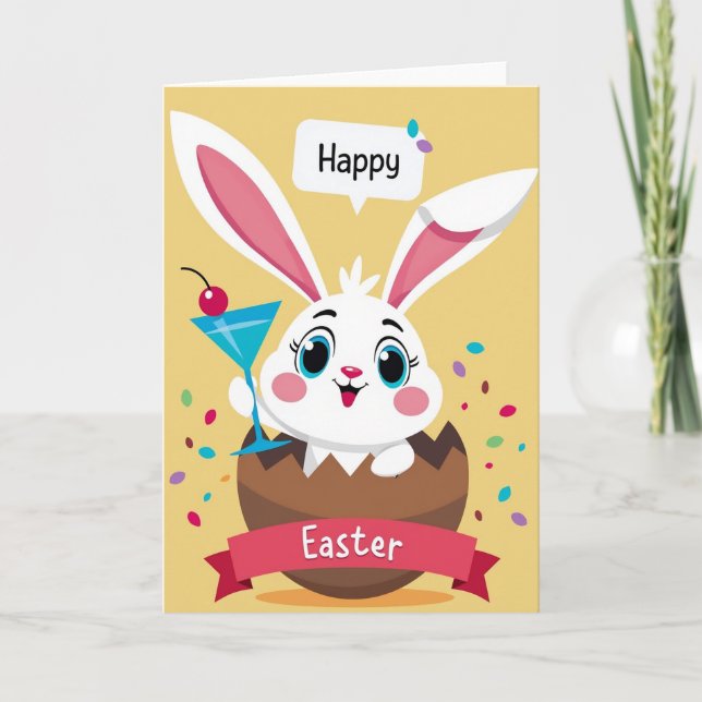 Happy Easter Bunny Celebration Card (Front)