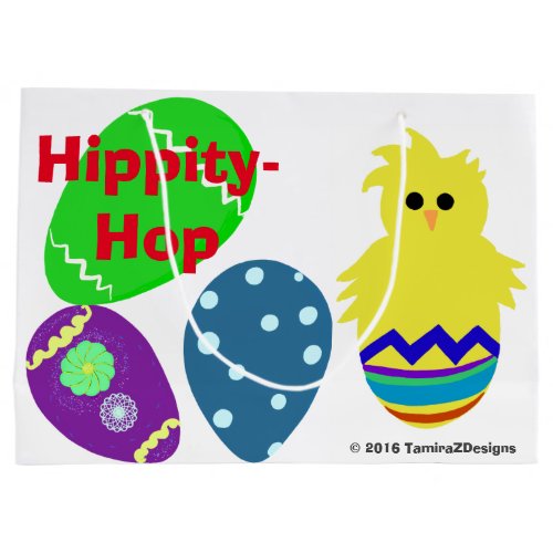 Happy Easter Bunny Chick Eggs Large Gift Bag