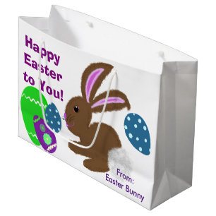 Happy Easter Bunny Chick Eggs Large Gift Bag