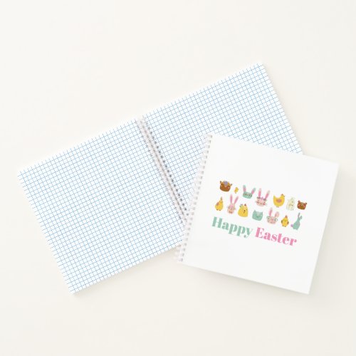 Happy Easter Bunny Chicken Notebook