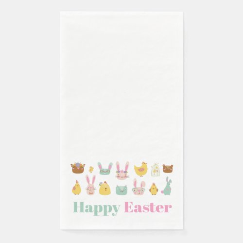 Happy Easter Bunny Chicken Paper Guest Towels