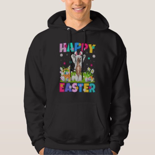 Happy Easter Bunny Chinese Crested Dog Easter Sund Hoodie