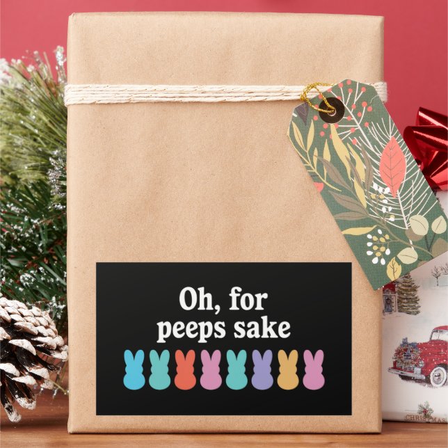 Happy Easter Bunny Christian Religious Carnival  Rectangular Sticker (Holiday)