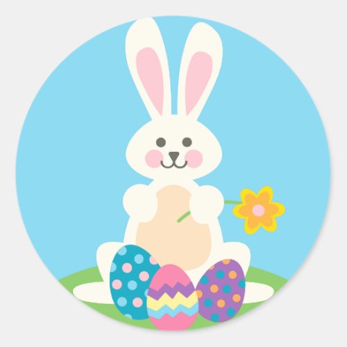 Happy Easter Bunny Classic Round Sticker