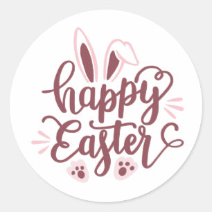 Happy Easter Bunny Classic Round Sticker