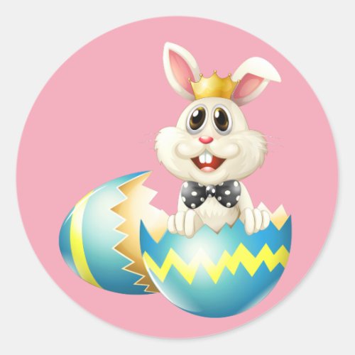 Happy Easter Bunny Classic Round Sticker