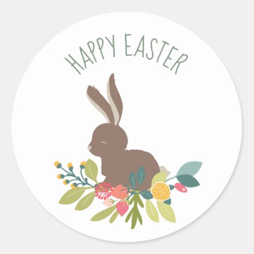 Happy Easter Bunny Classic Round Sticker