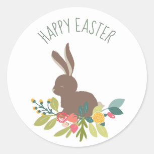 Happy Easter Bunny Classic Round Sticker