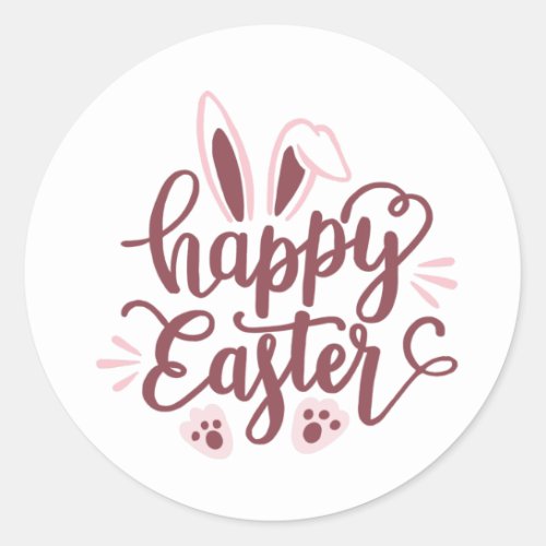 Happy Easter Bunny  Classic Round Sticker
