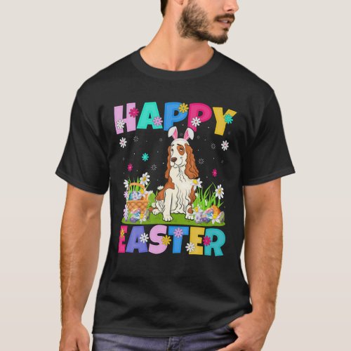 Happy Easter Bunny Cocker Spaniel Dog Easter Sunda T_Shirt