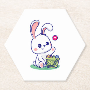 Happy Easter  Bunny collection 3 Paper Coaster