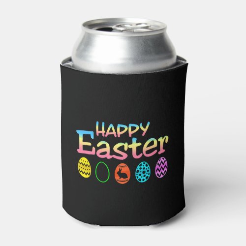 Happy Easter Bunny Colorful Eggs Perfect For Can Cooler