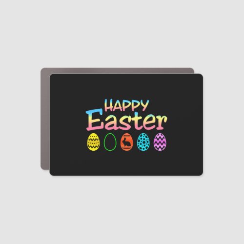 Happy Easter Bunny Colorful Eggs Perfect For Car Magnet
