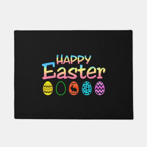Happy Easter Bunny Colorful Eggs Perfect For Doormat