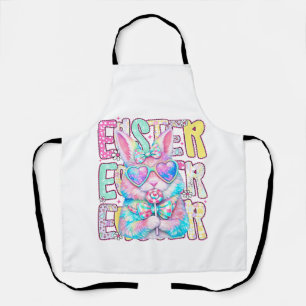 Happy Easter Bunny Coquette Bow Preppy Easter Day  Apron
