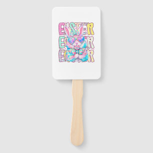 Happy Easter Bunny Coquette Bow Preppy Easter Day  Hand Fan