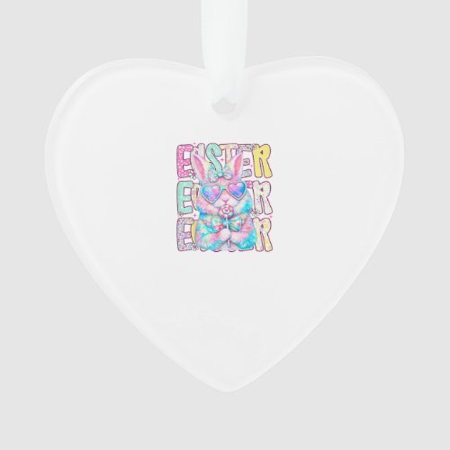 Happy Easter Bunny Coquette Bow Preppy Easter Day  Ornament