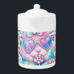 Happy Easter Bunny Coquette Bow Preppy Easter Day  Teapot<br><div class="desc">Happy Easter Bunny Coquette Bow Preppy Easter Day Women Kids T-Shirt</div>