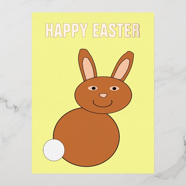 Happy Easter Bunny Custom Foil Holiday Postcard (Front)