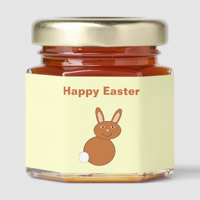 Happy Easter Bunny Custom Honey Jar Favors (Front)