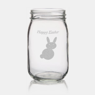 Happy Easter Bunny Custom Mason Jar