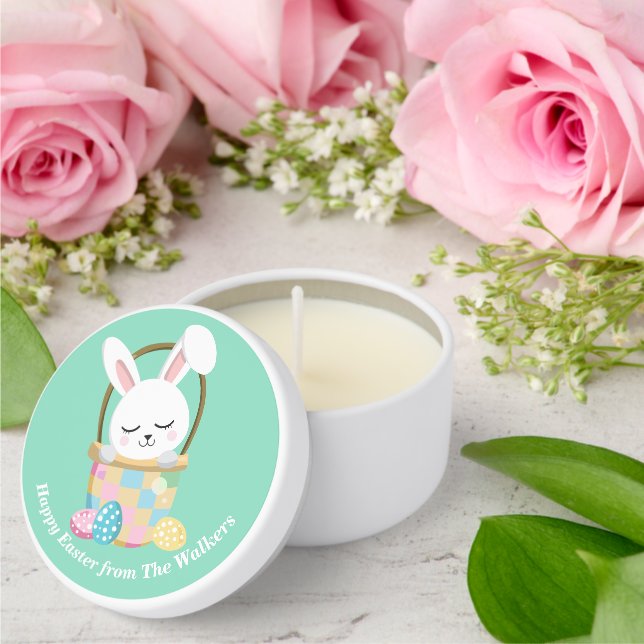 Happy Easter Bunny Custom Pastel Green Party Mini Candle Favors (Insitu (Wedding))