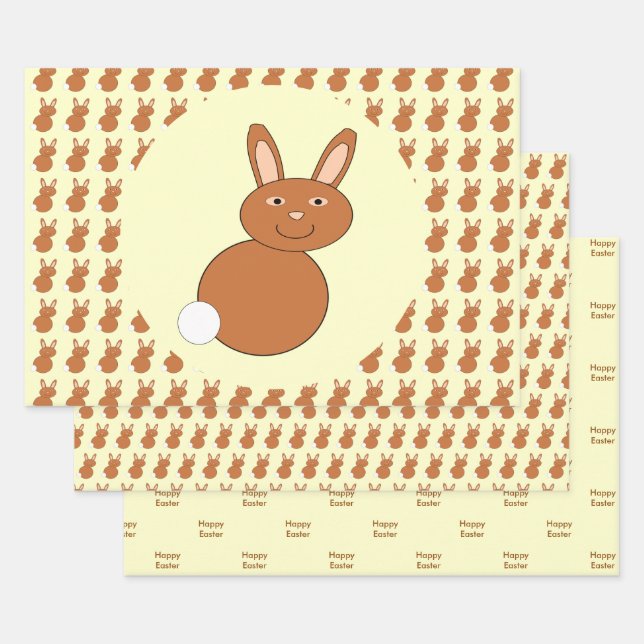 Happy Easter Bunny Custom Wrapping Paper Sheets (Set)