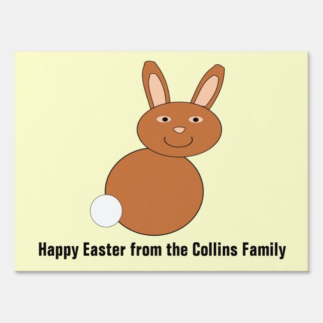 Happy Easter Bunny Custom Yard Sign (Front)