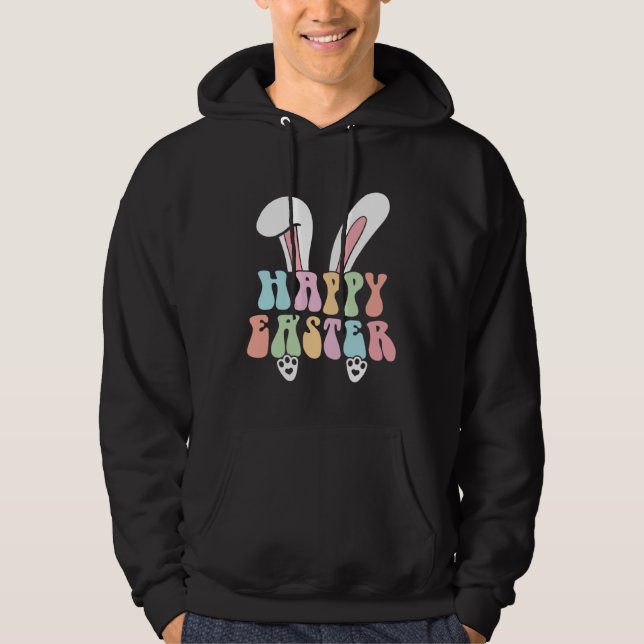 Happy Easter Bunny  Cute Easter for Boys Girls  1 Hoodie (Front)