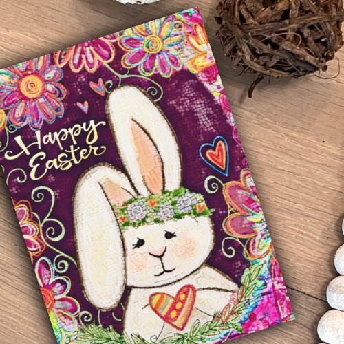 Happy Easter Bunny Cute Fun Kids Inspirivity  Card