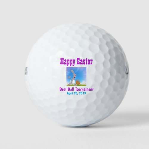 Happy Easter Bunny Cute Tournament Outing Golf Balls