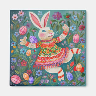 Happy Easter Bunny Dance Magnet