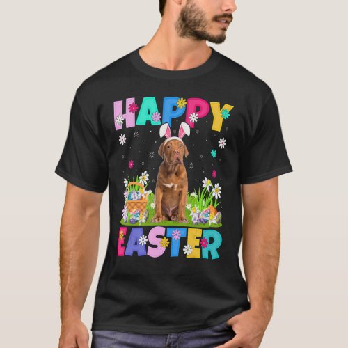 Happy Easter Bunny Dogue De Bordeaux Dog Easter Su T_Shirt