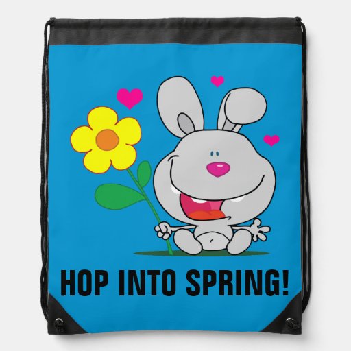 Happy Easter Bunny Drawstring Bag